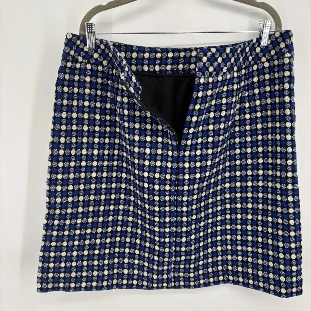 Talbots Skirt Size 18 Blue White Textured Geometric‎ Knee Length New With Tag